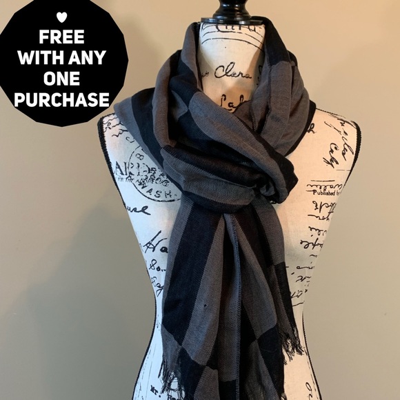 gal Accessories - ❤️❤️FREE ❤️❤️ 100% Cotton Scarf Grey & Black